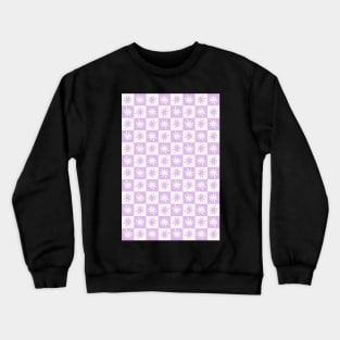 Lisa Says Gah Inspired Checkered Flower Trendy Lilac Crewneck Sweatshirt